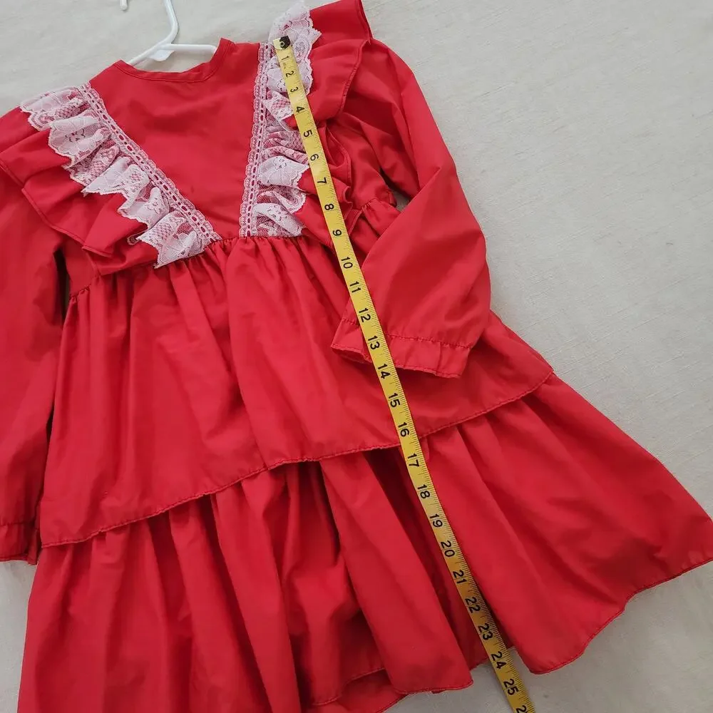 Vintage Jill Lynn Red Ruffle Dress kids 6